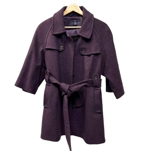 GAP Jackets & Blazers - Gap Petites Y2K Purple Wool Winter Overcoat